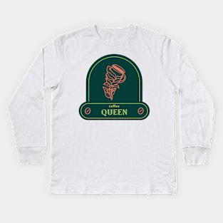 coffee queen vintage design Kids Long Sleeve T-Shirt